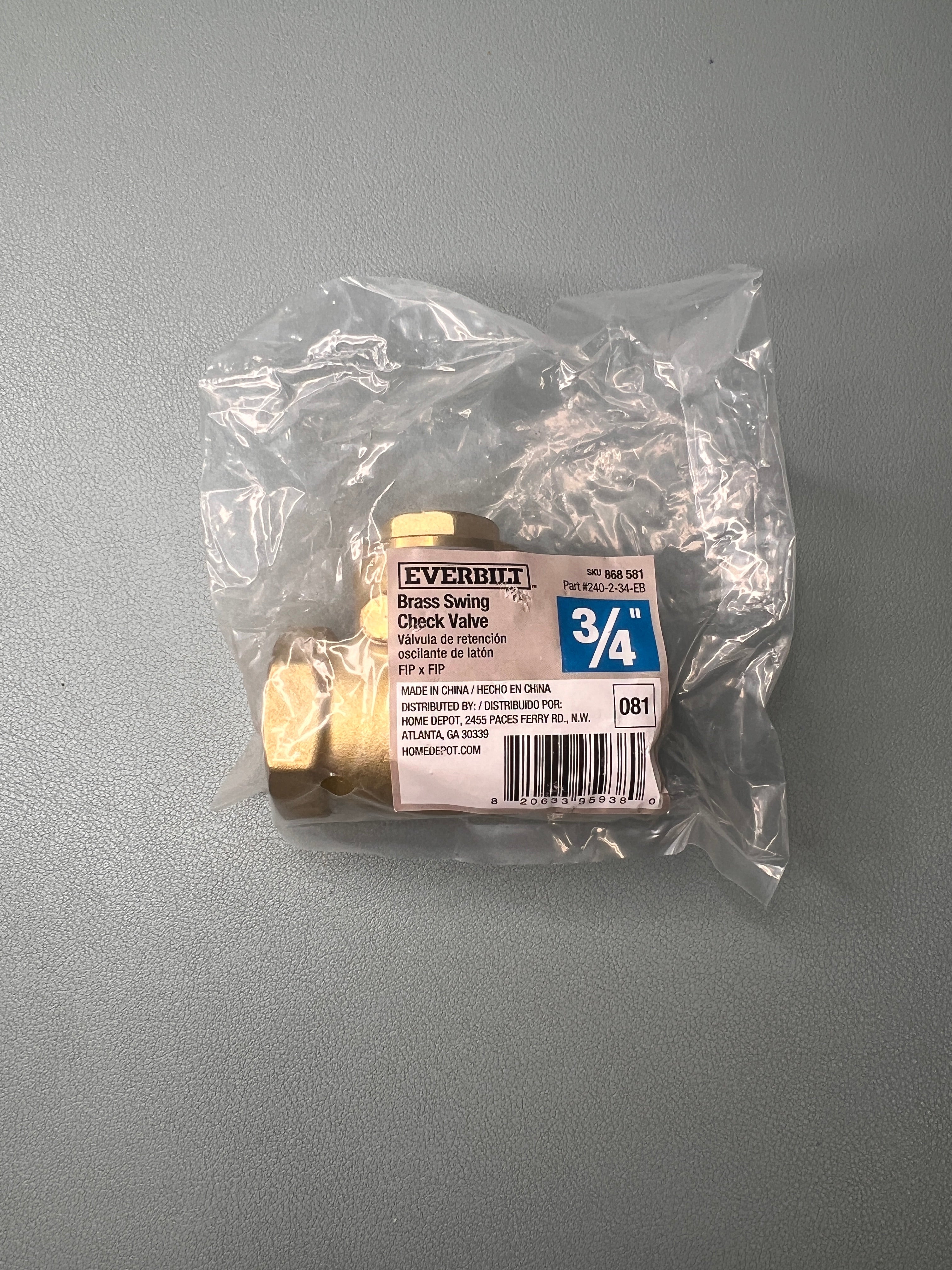 CHECK VLV-SWING (BR) 3/4